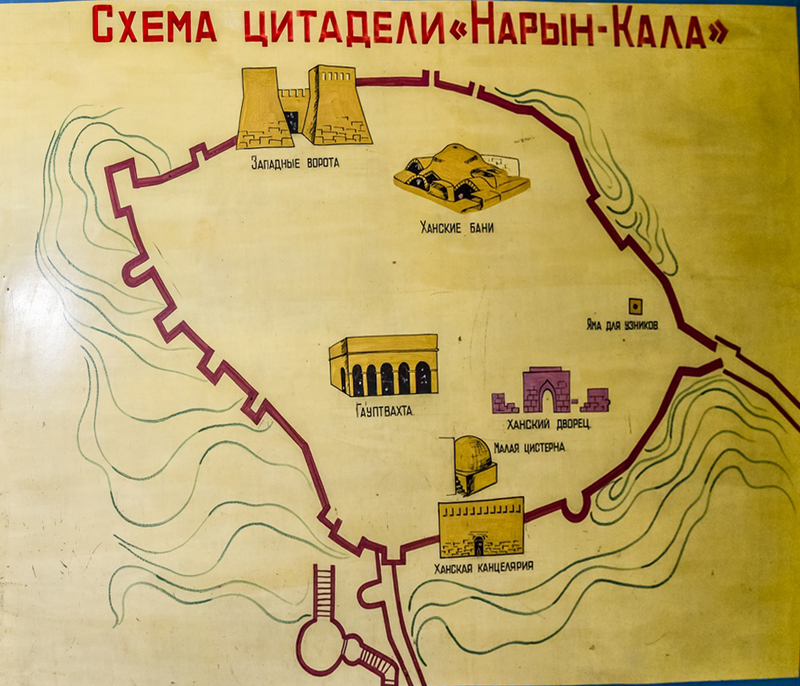 Схема цитадели Нарын-Кала, © Татьяна Яковлева