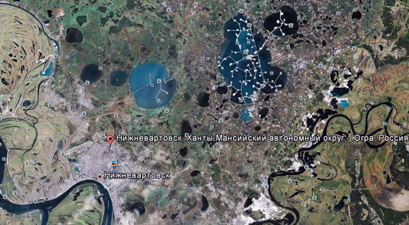 Карта озера САМОТЛОР